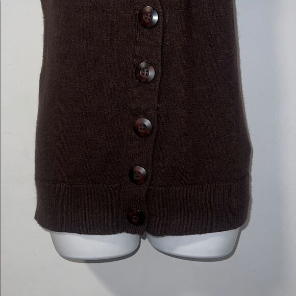 URBAN BEHAVIOR Vintage Brown Angora Blend Button Up Seater Vest-M - Picture 3 of 7